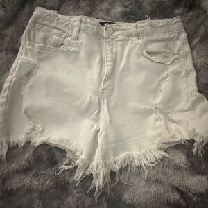 Wild Oak Boutique white distress Risen shorts